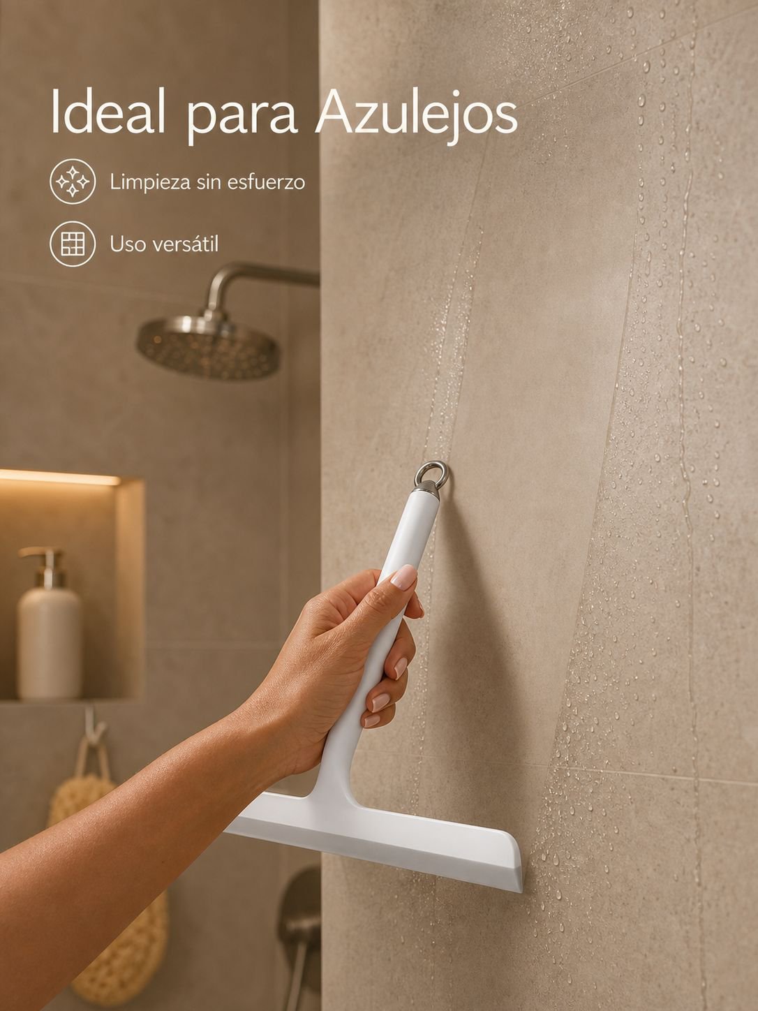 Rasqueta ergonómica para superficies de vidrio