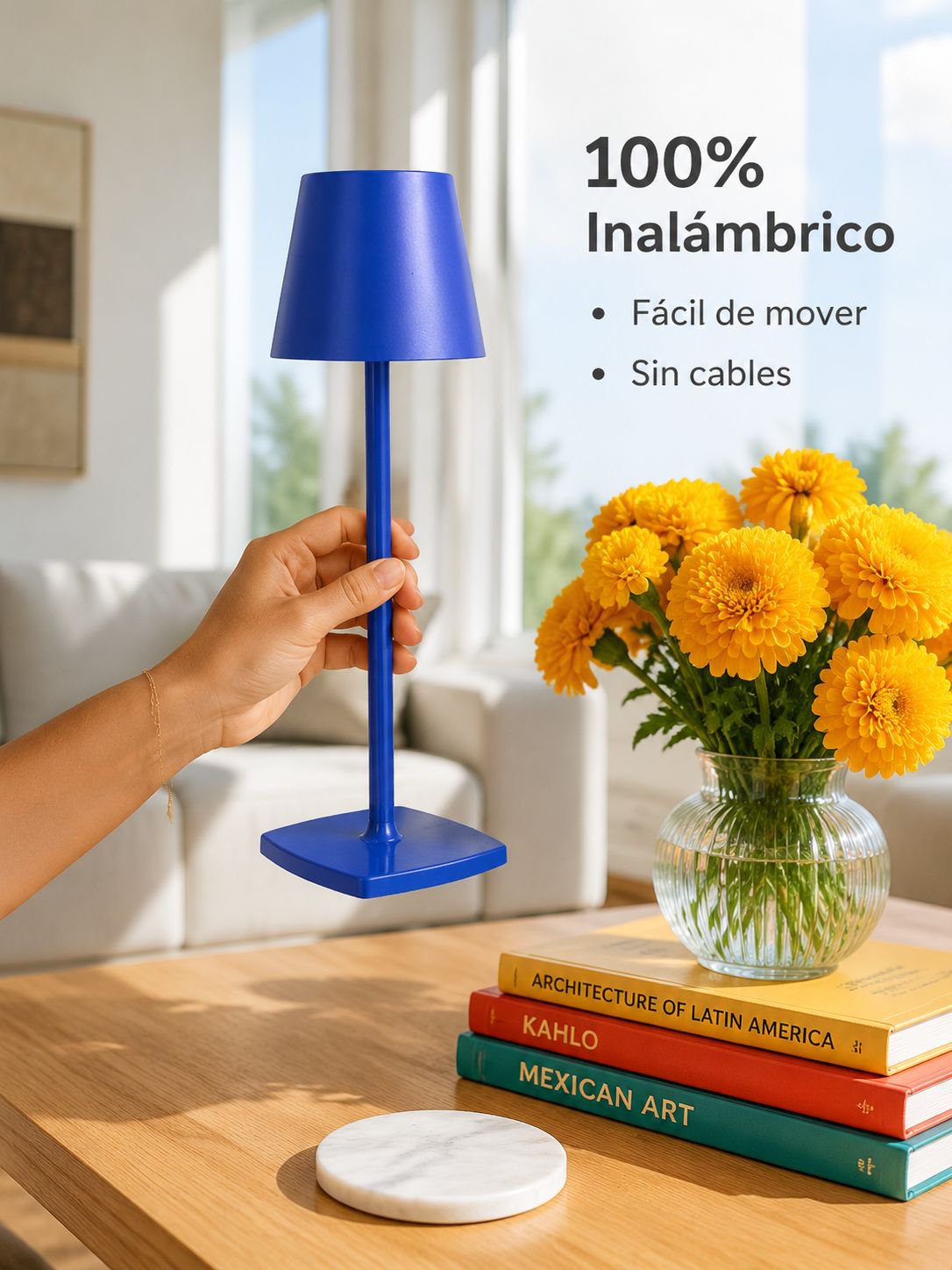 Lámpara de mesa portátil recargable