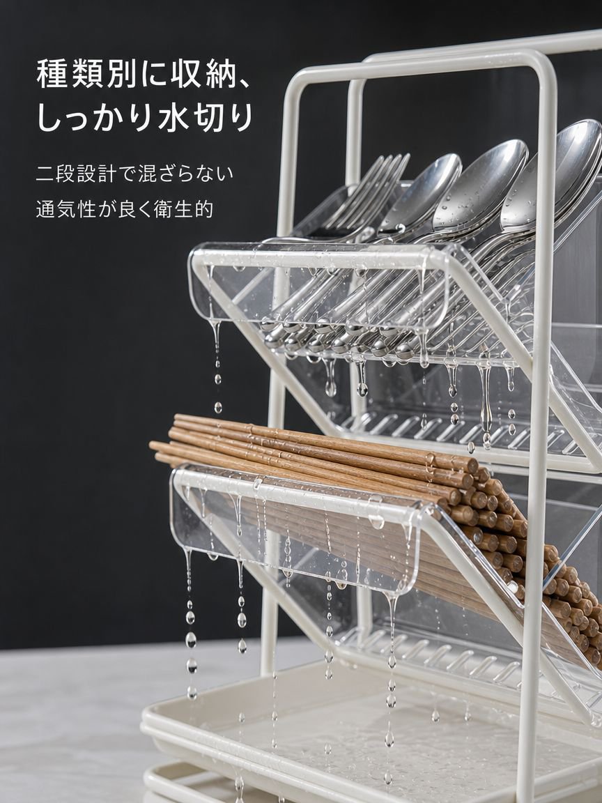 多層キッチン用箸収納ボックス