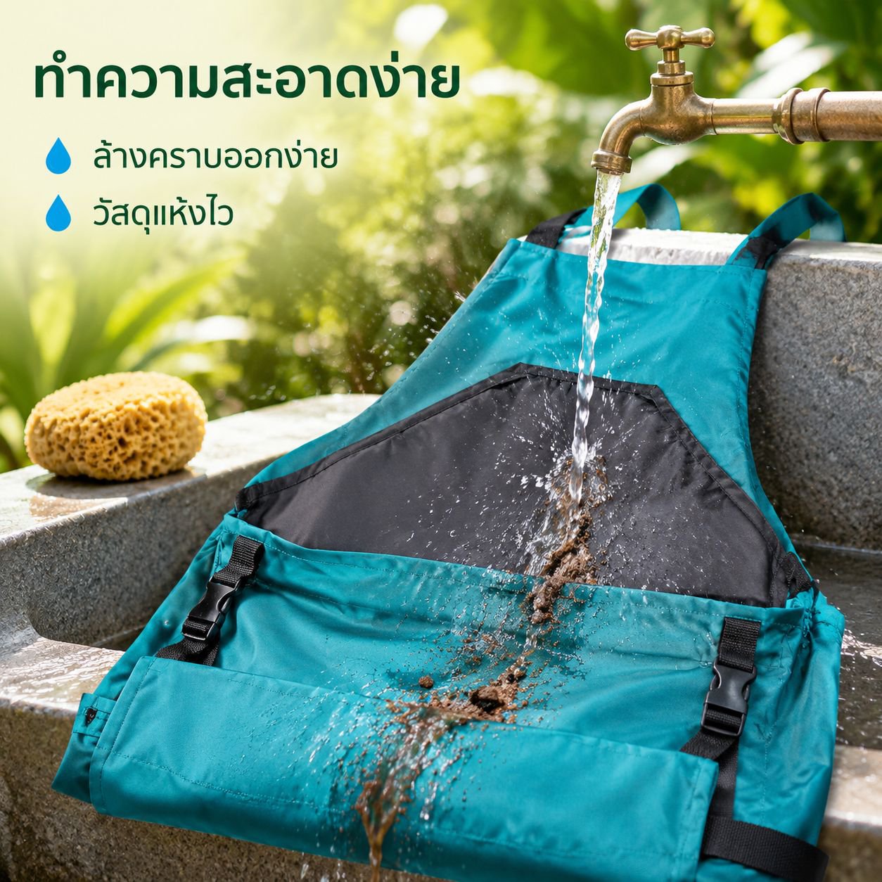 ผ้ากันเปื้อนสำหรับเก็บเกี่ยวผลผลิตในสวน มีกระเป๋าขนาดใหญ่ ผ้ากันเปื้อนทำสวน