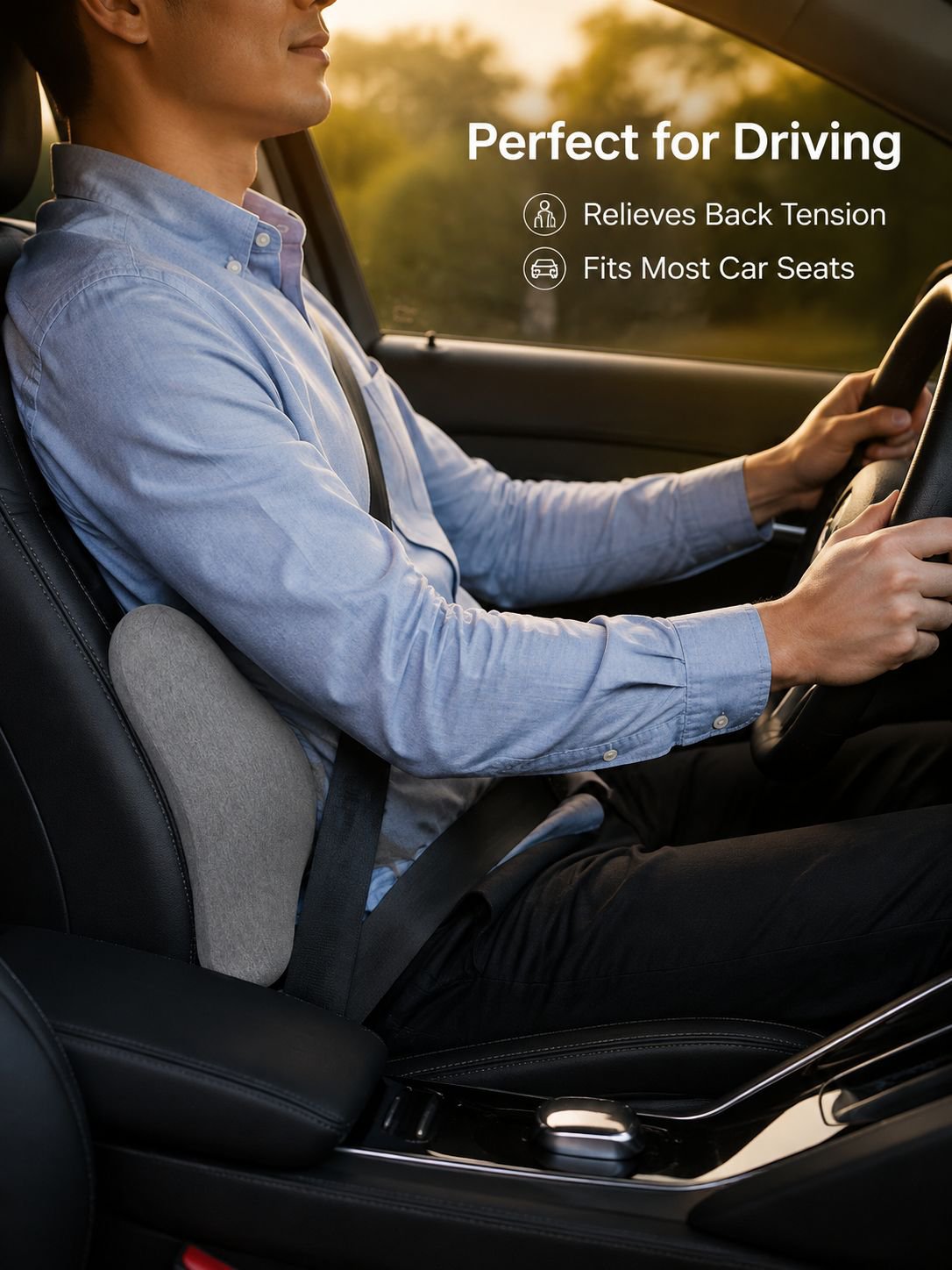 Massage memory lumbar support pillow