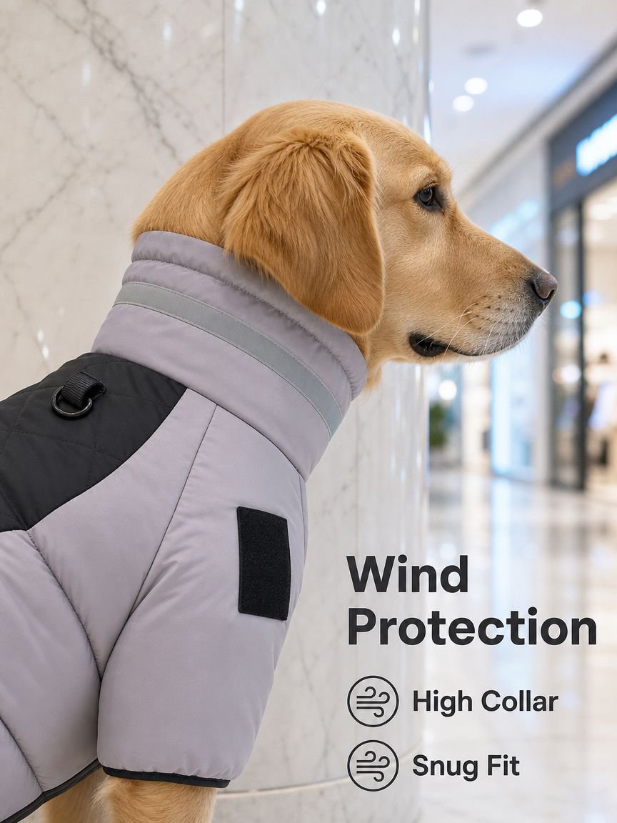 Reflective and warm dog jacket