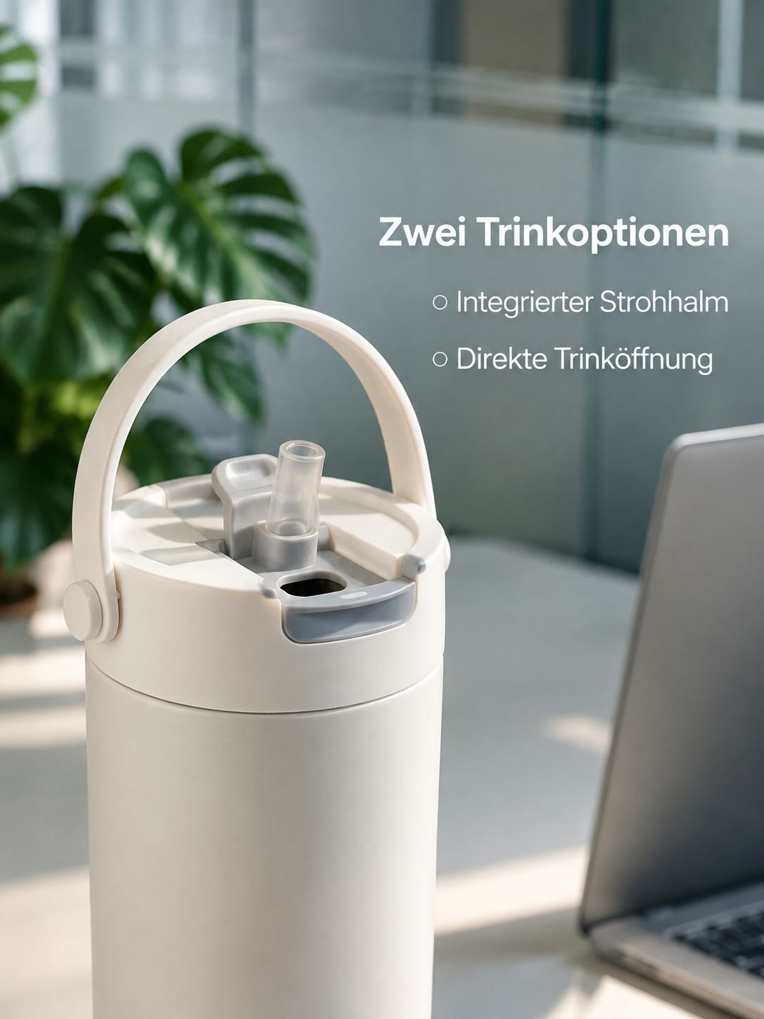 Stylische Keramik-Thermoflasche mit viel Volumen