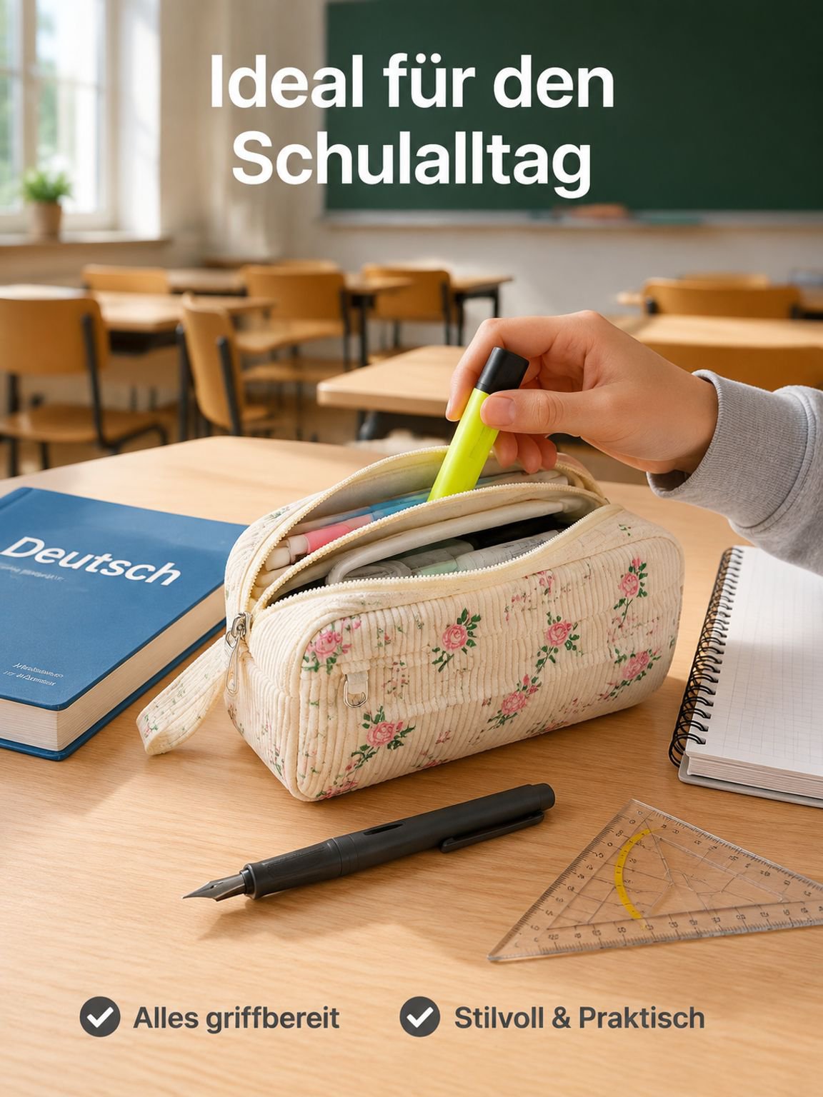 Niedliches Einhorn-Federmäppchen mit großem Fassungsvermögen