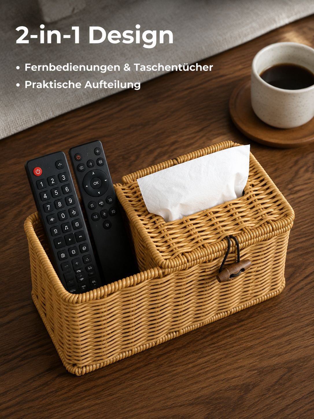 Einfache, handgefertigte Papiertüte im Stil einer Hanfwebkiste
