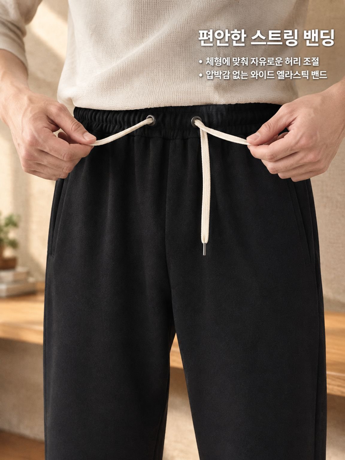 남성 캐주얼 스트링 스트레이트핏 조거 팬츠