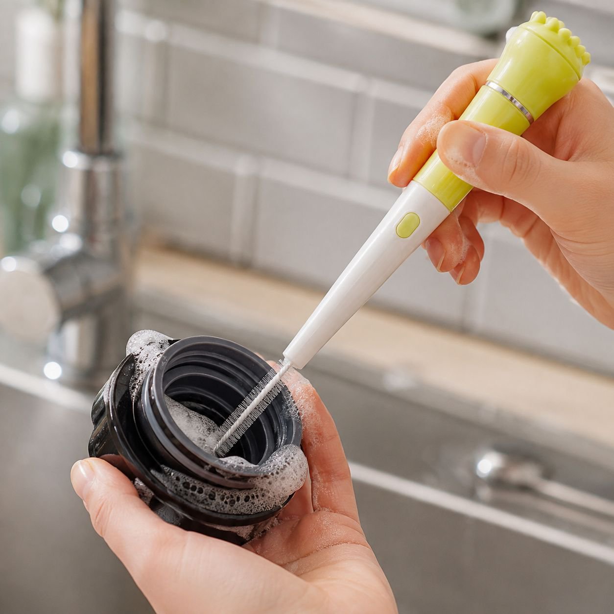 3-in-1 Long Handle Cup Brush for All-Around Cleaning