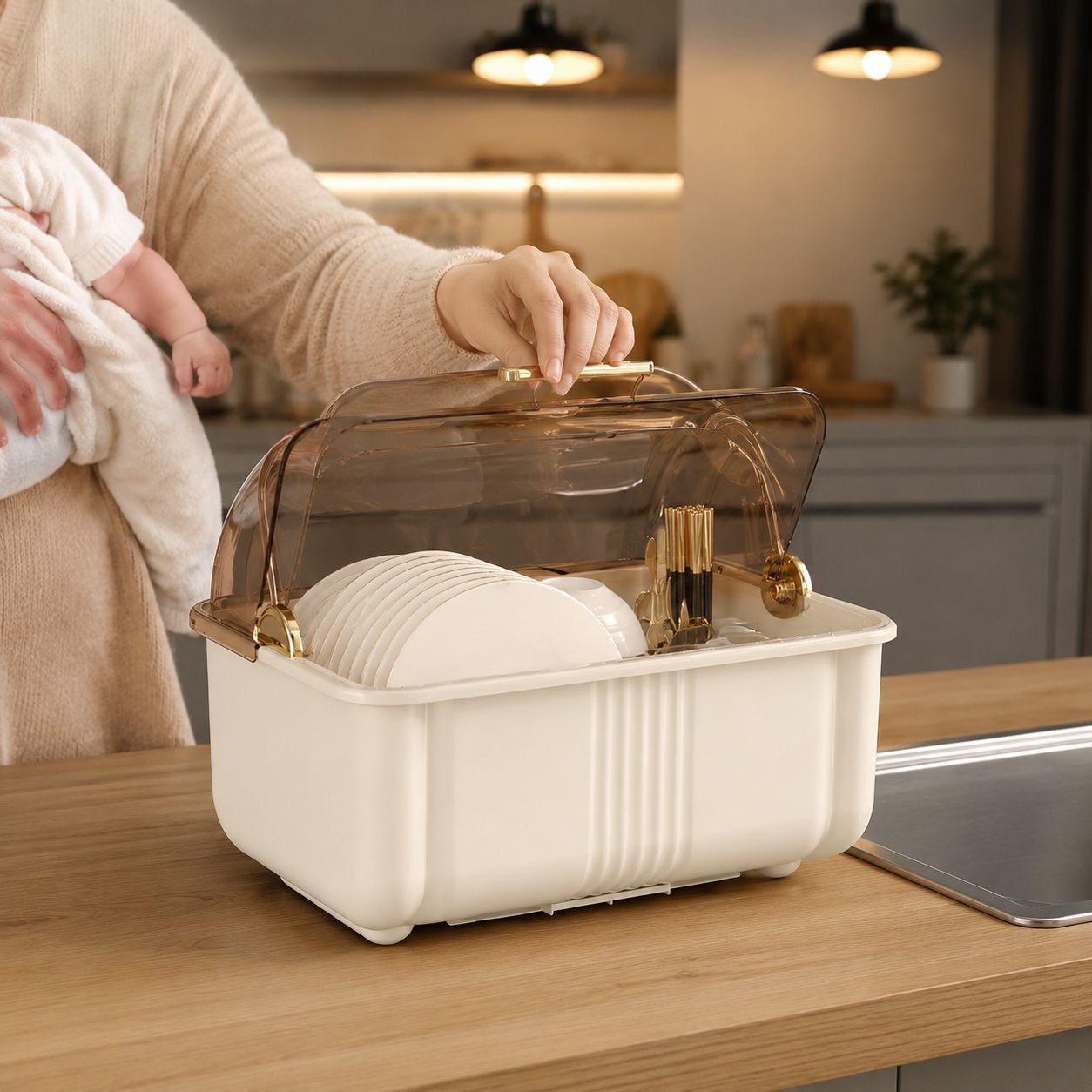 JMY-Kitchen Aufbewahrungsbox für Geschirr