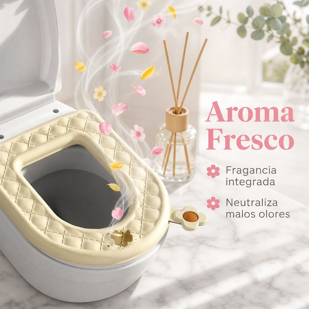 Cojín de inodoro aromático, grueso, impermeable, lavable, con mango, apto para todo el año