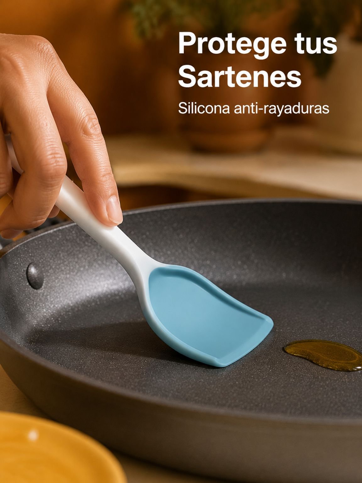 Espátula de silicona apta para uso alimentario