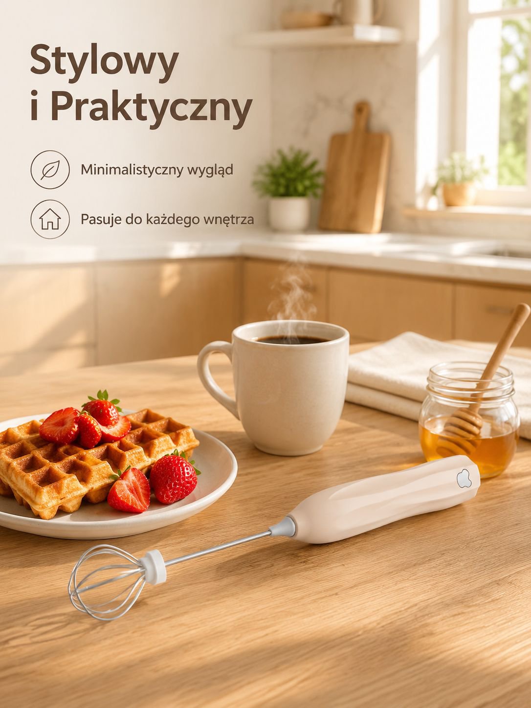 Mikser z podwójną głowicą, szybkie mieszanie, nie brudzi blatu