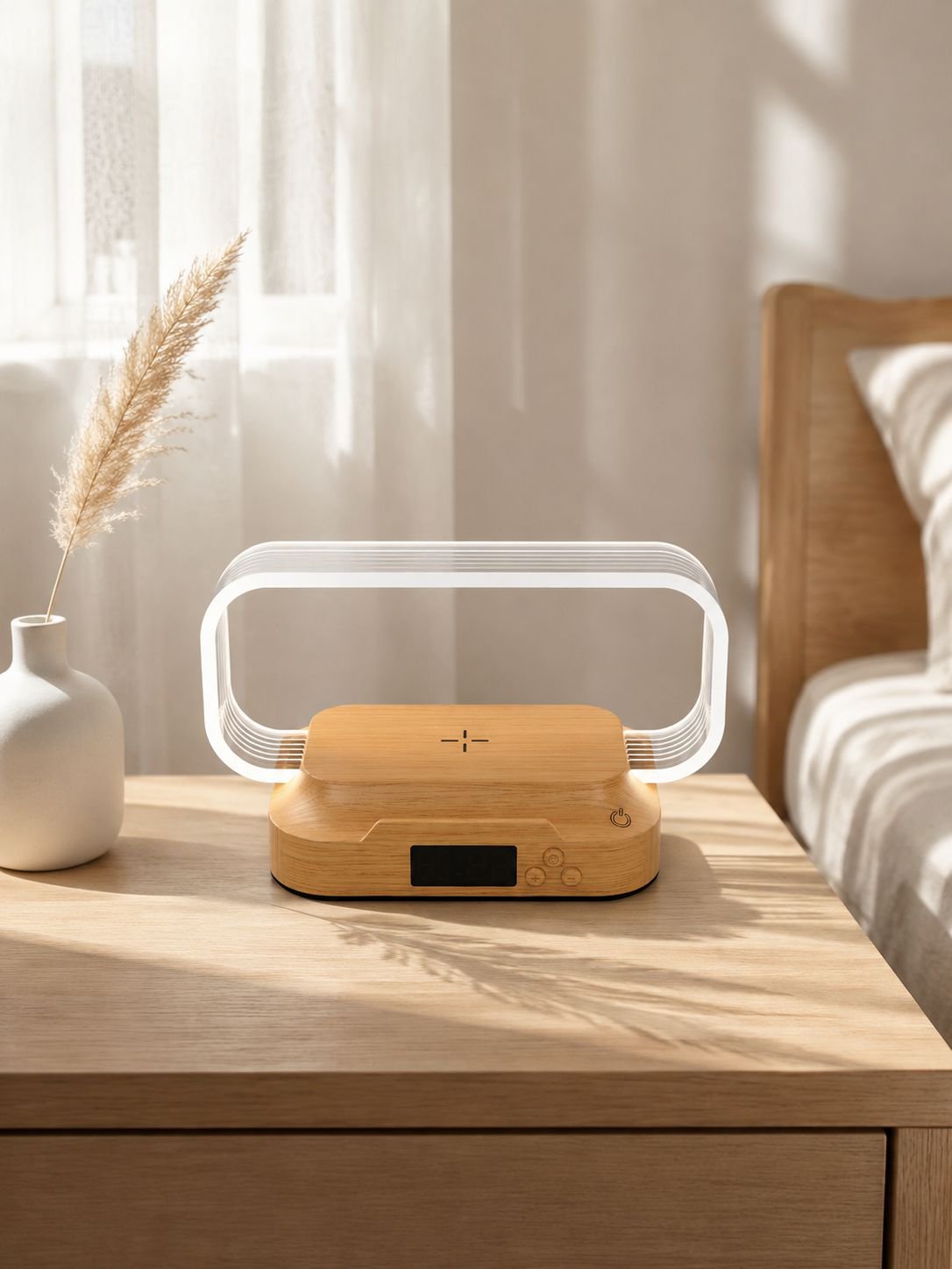 Lámpara moderna para dormitorio con control de brillo táctil
