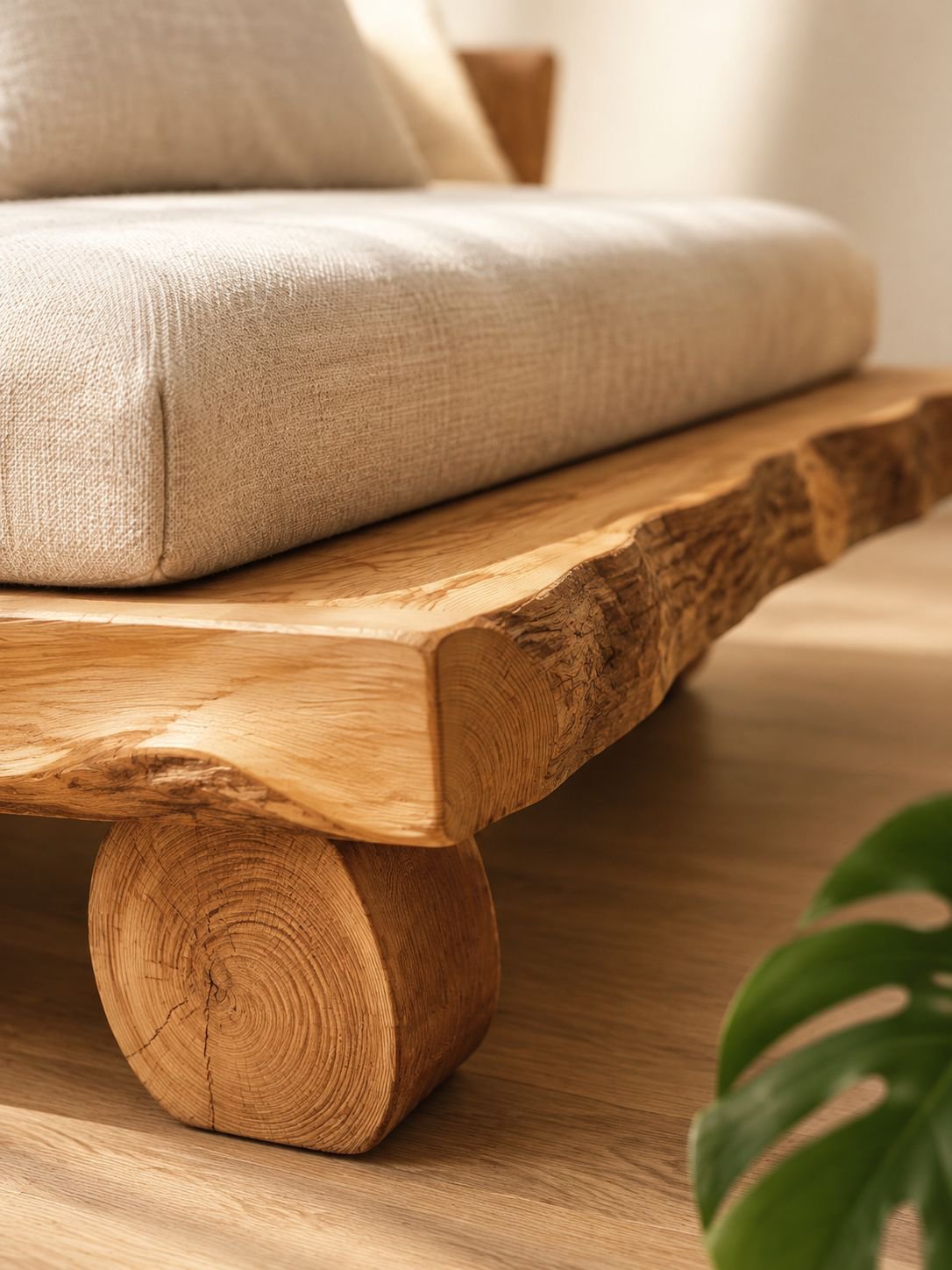 Fauteuil en bois massif style naturel, chaise de salon pour balcon