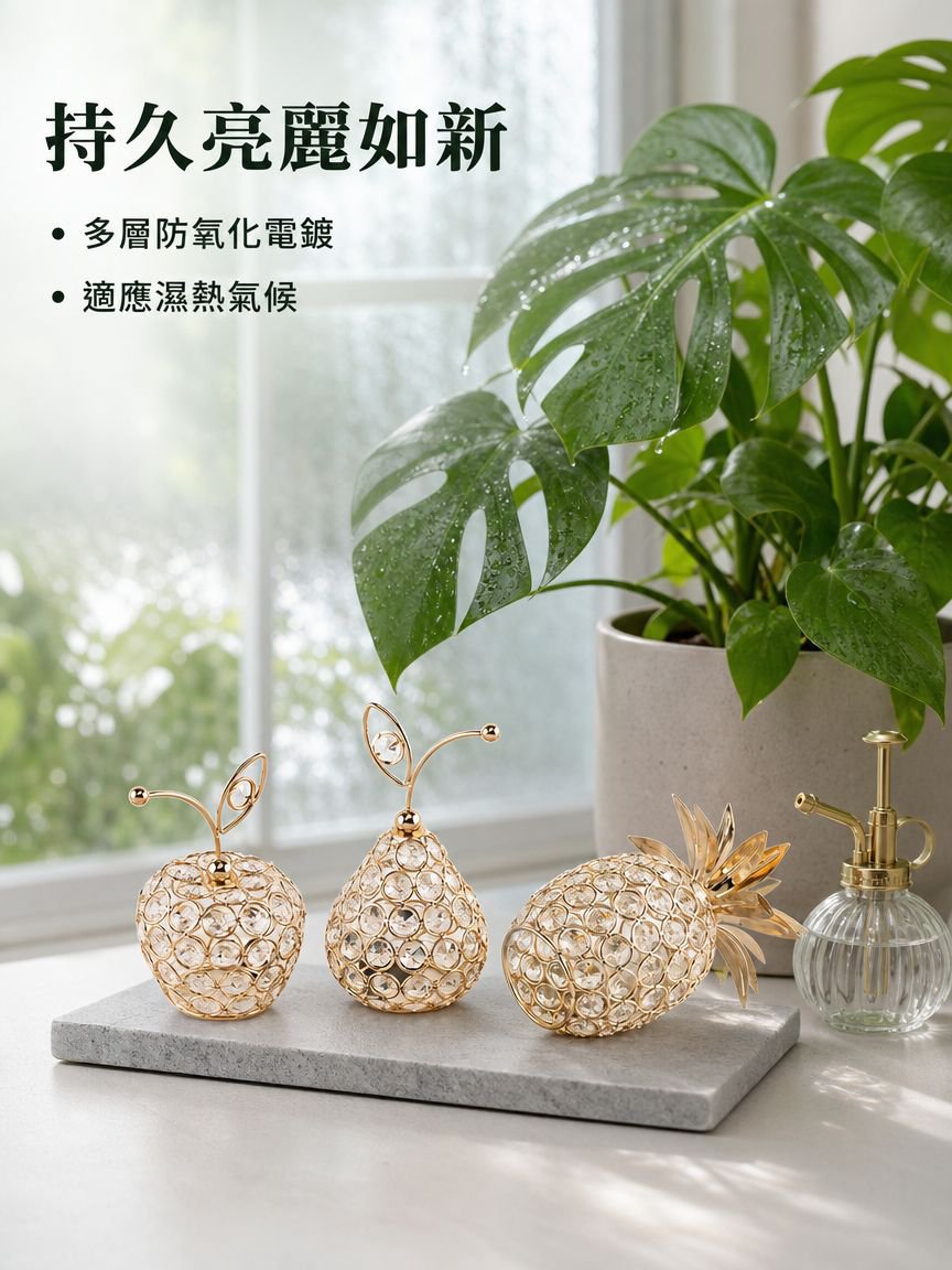創意水晶水果擺件