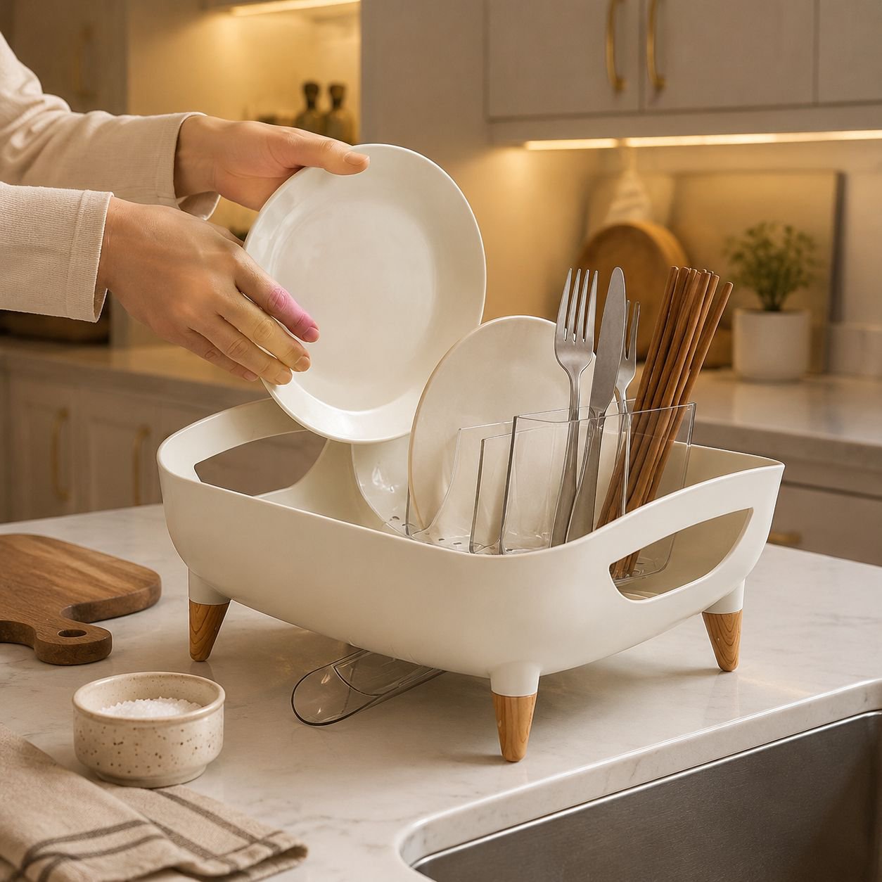 Light Luxury and Practical Kitchen Drain Rack