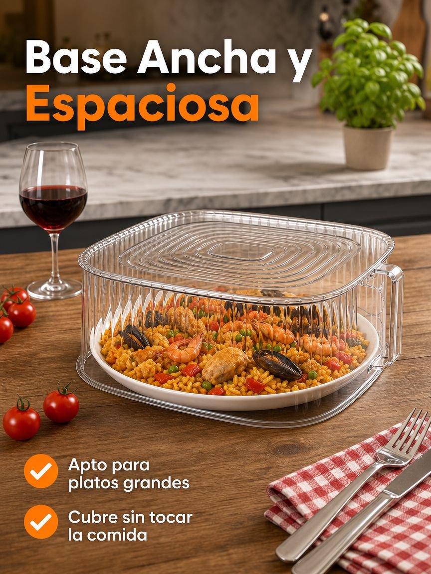 Tapa transparente y ecológica para alimentos