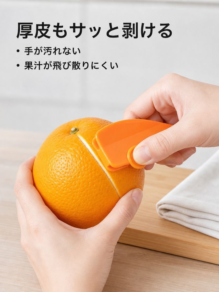 親指サイズのオレンジピーラー