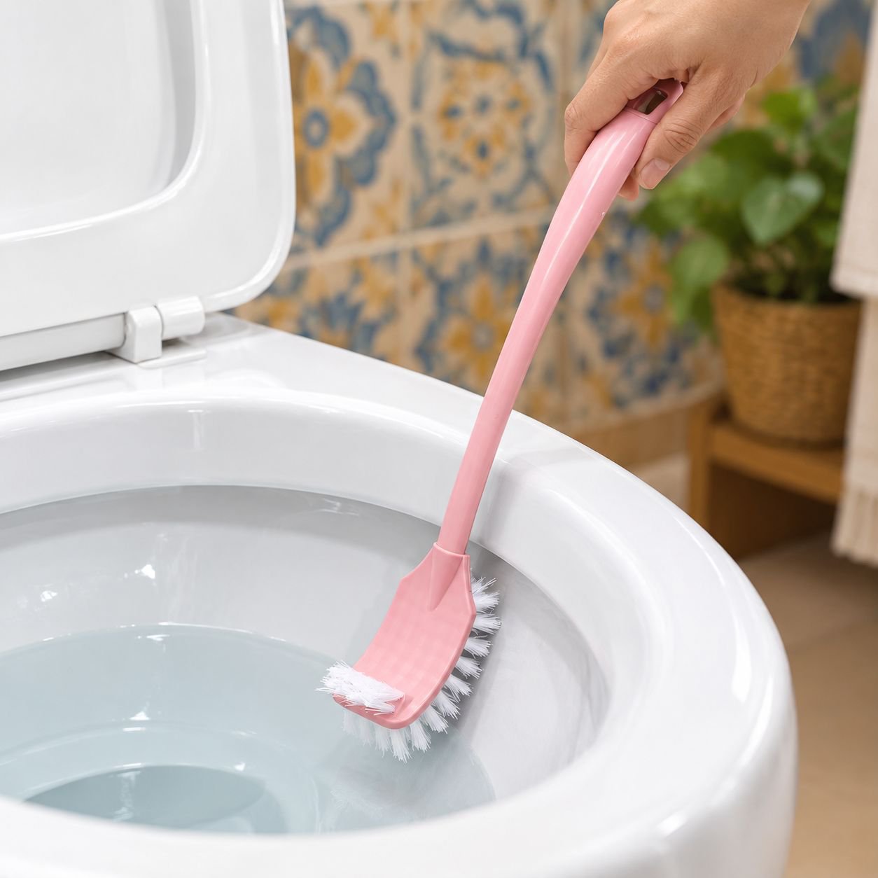 Cepillo de baño con soporte, diseño de doble cara