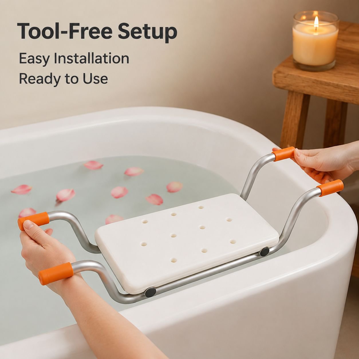 Aluminum alloy bathtub seat shelf