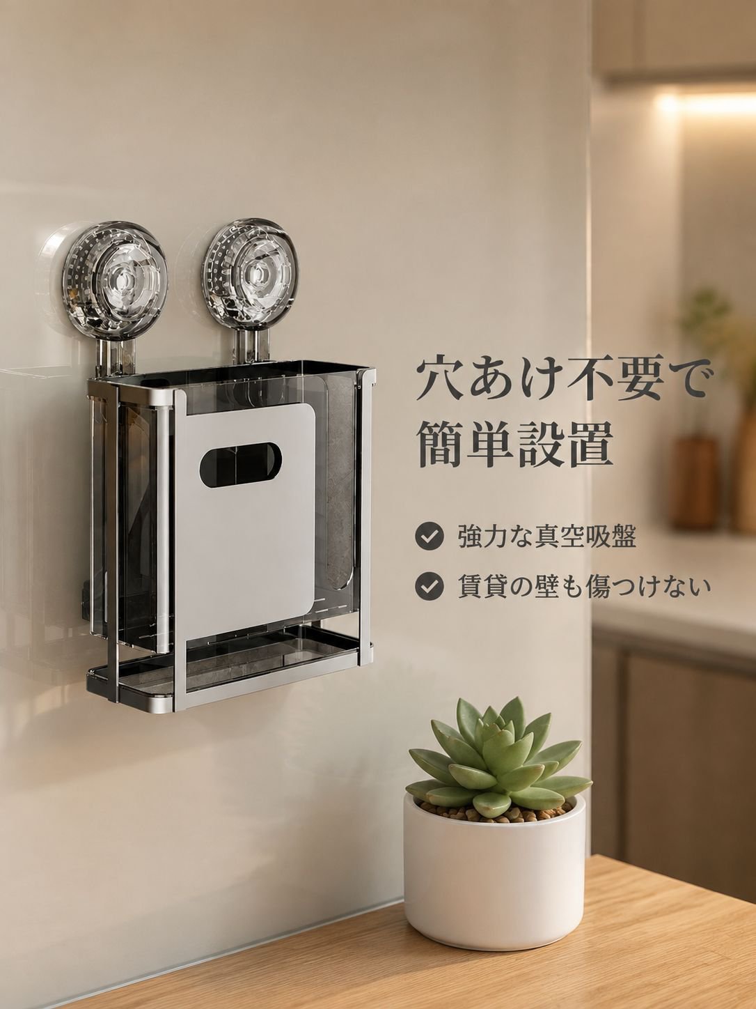 壁掛け式無穴箸かご