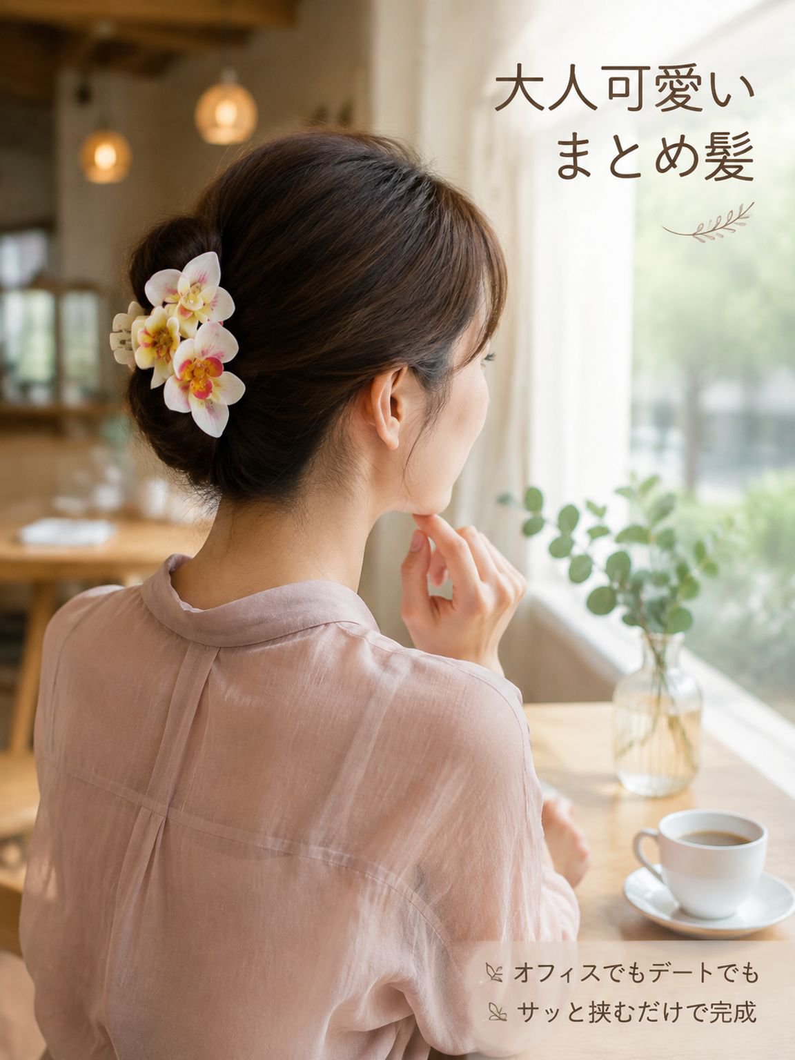 花柄ヘアクリップ