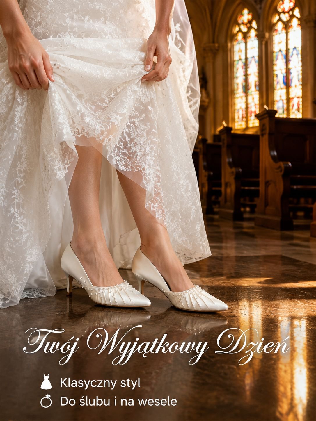 Eleganckie francuskie buty ślubne