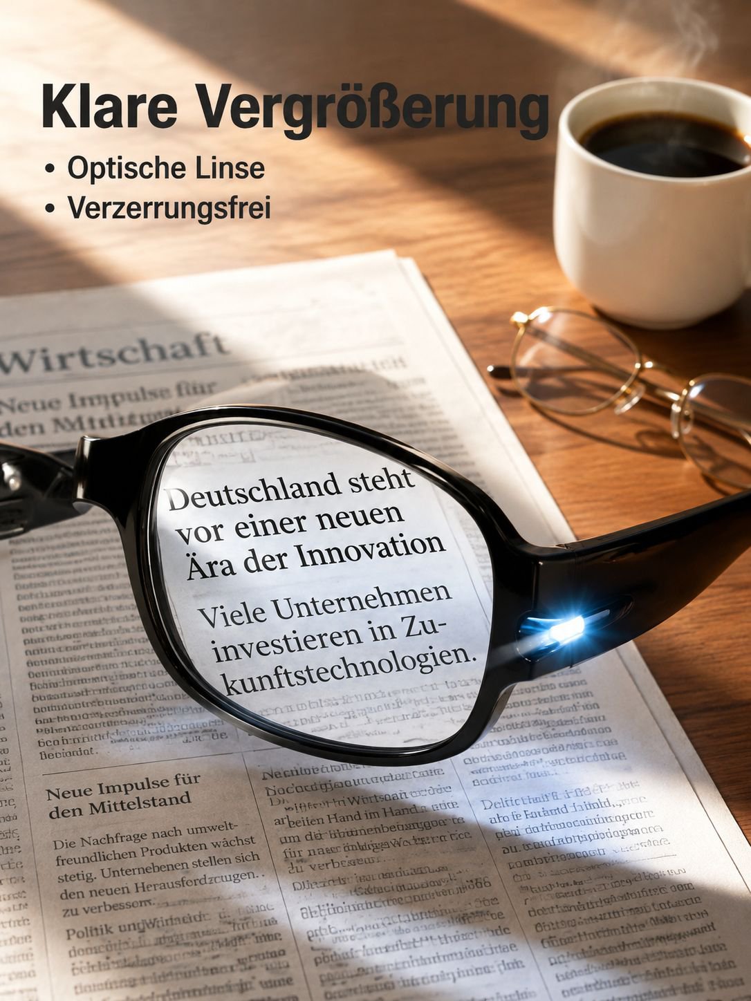 Night Vision LED Magnifying Glasses with UV Protection and Banknote Verification Function for Optica