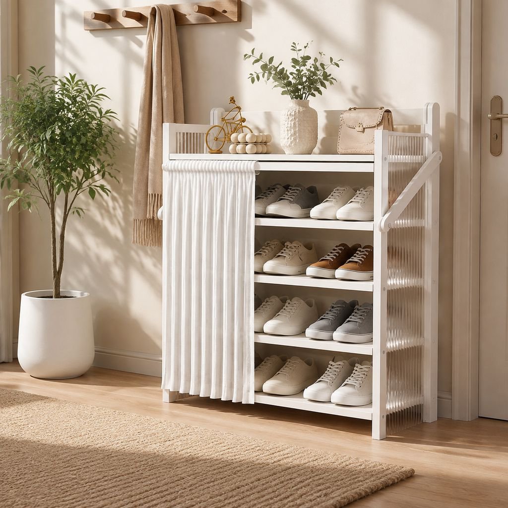 Free spacesaving acrylic folding shoe rack