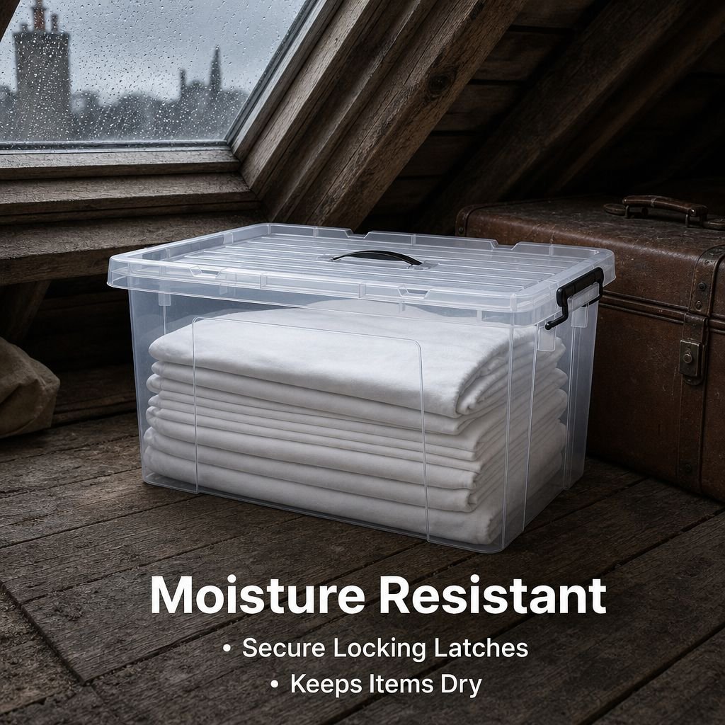Large Plastic Storage Box with Lid