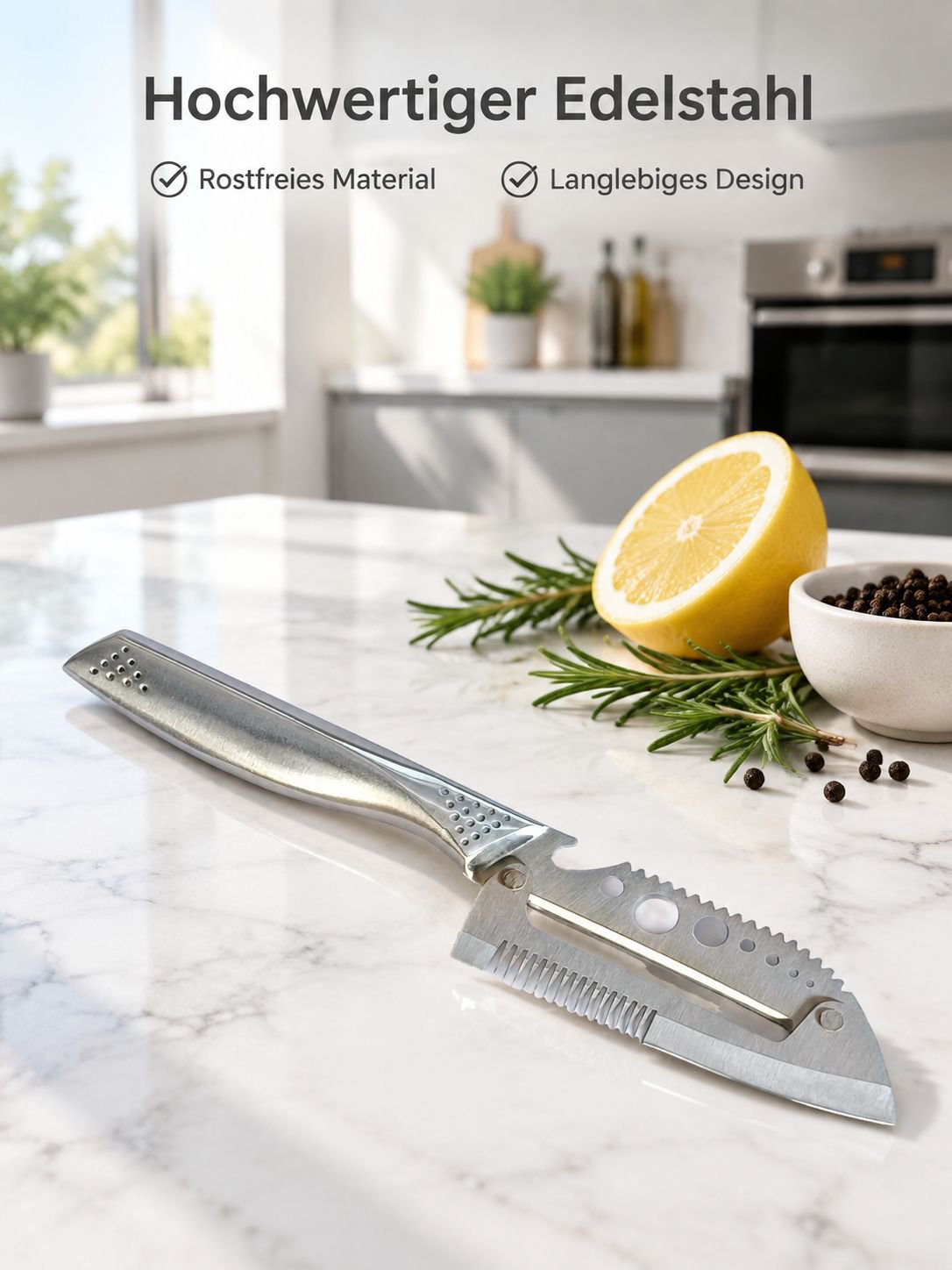 Multifunktionaler dicker Edelstahl-Schäler für Zuckerrohr und Kartoffeln, Haushalts-Küchenhelfer