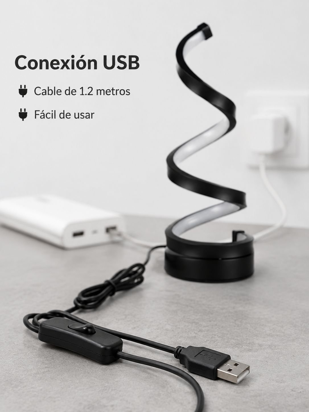 Lámpara USB creativa en espiral