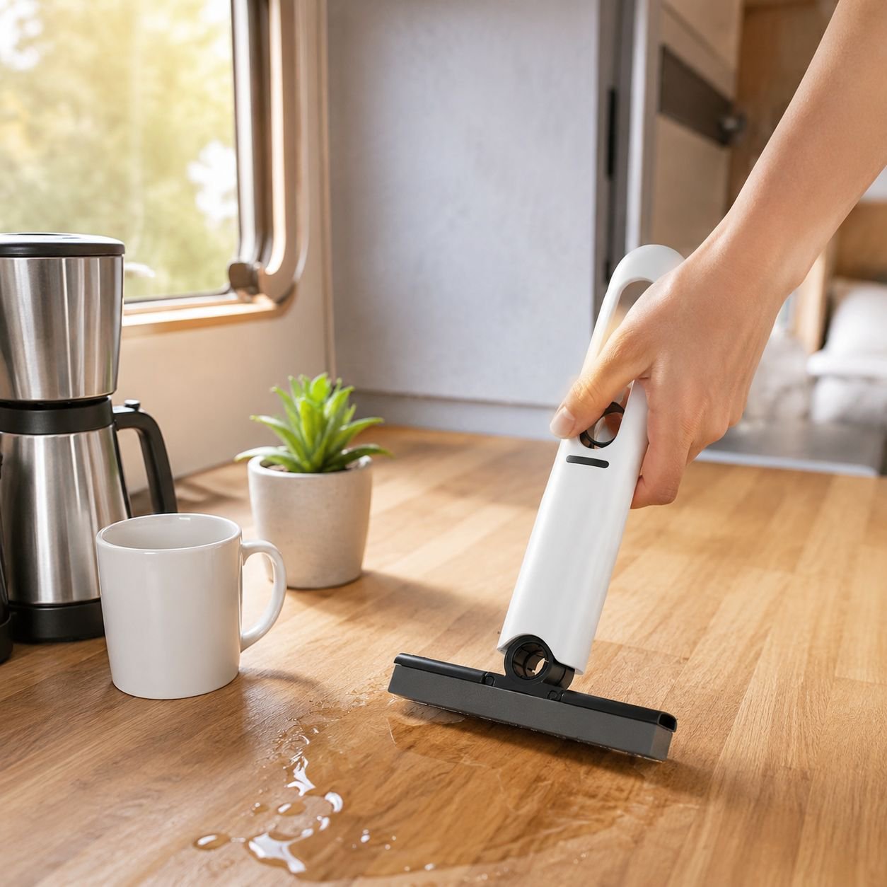 Mini sponge mop for desktop cleaning