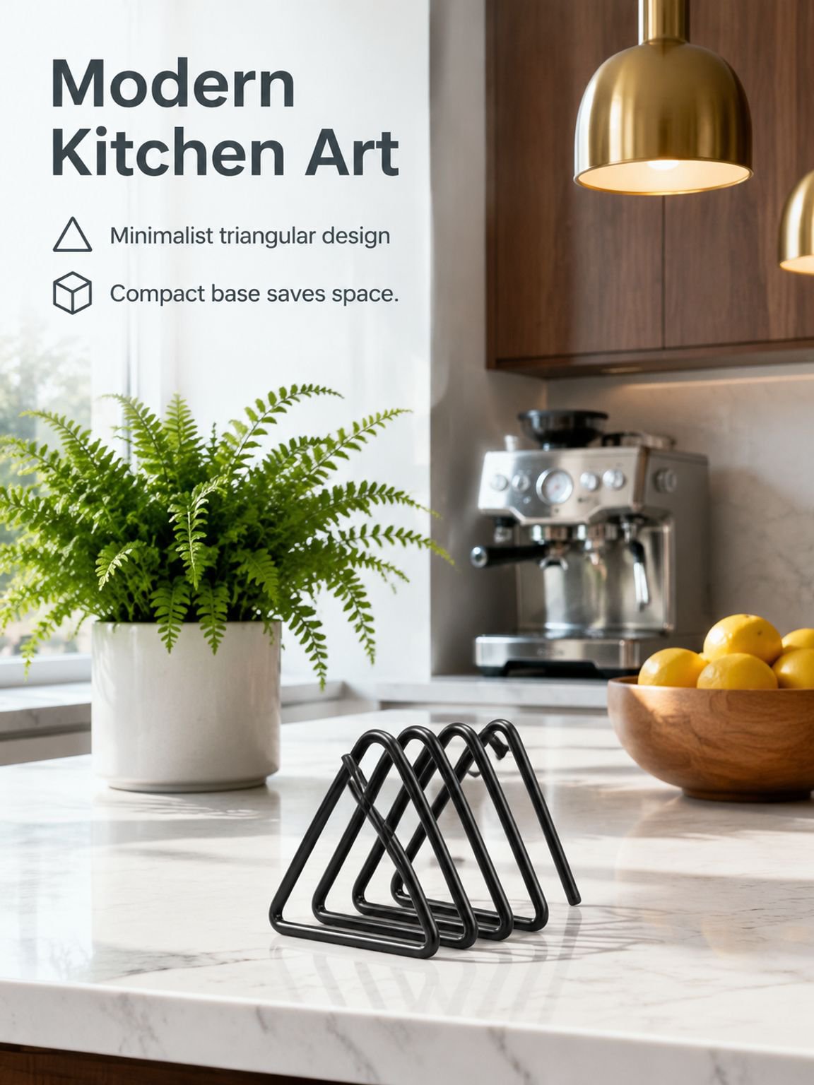 Iron tabletop cutting board rack for kitchen counter storage