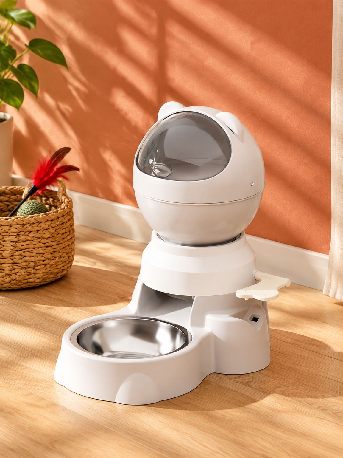 Comedero automático presionable e interactivo para perros y gatos