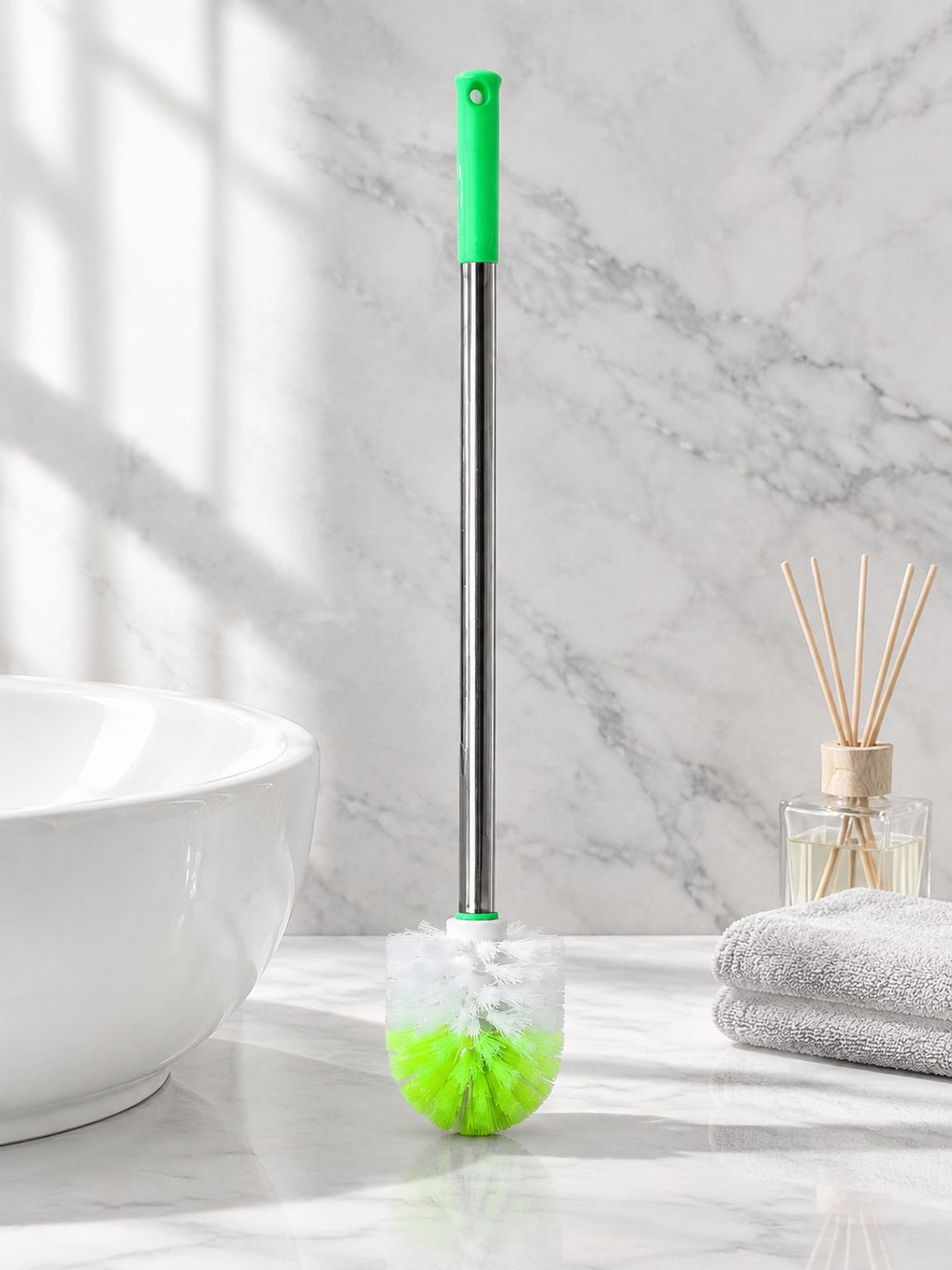 Brosse WC longue en acier inoxydable