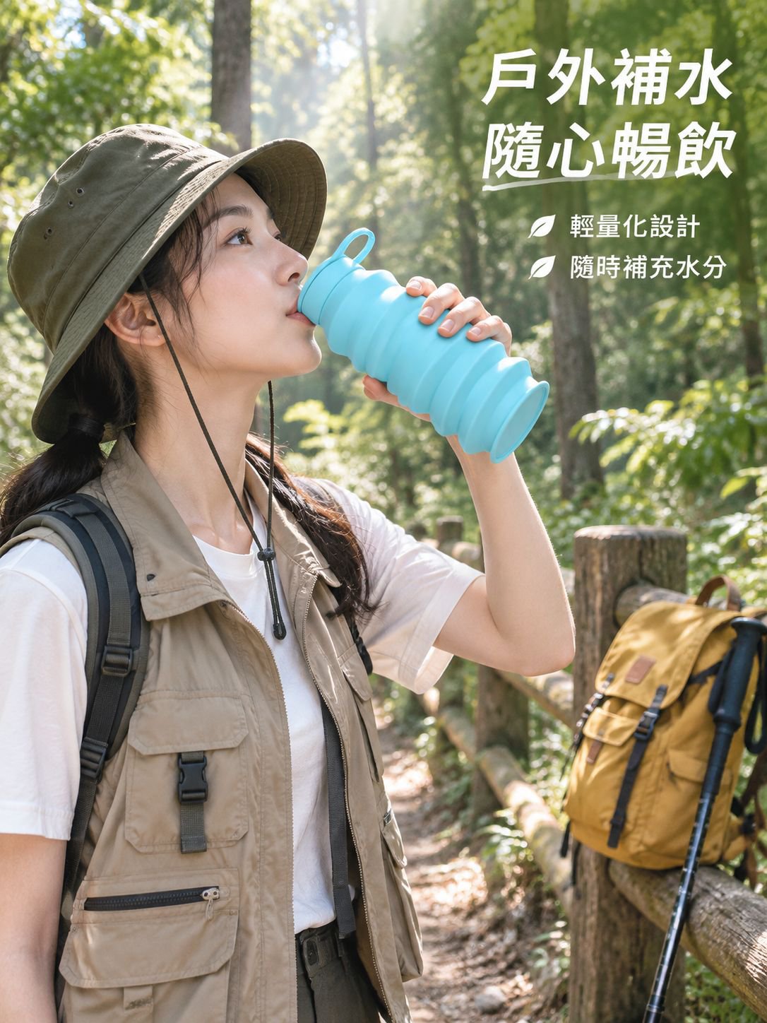 便攜式折疊矽膠運動水杯