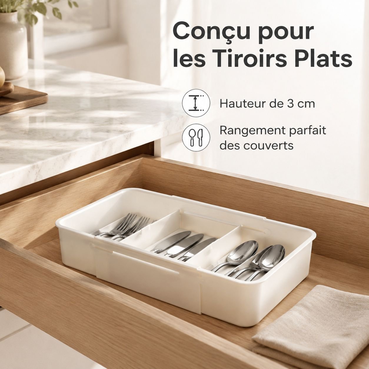Organisateur à compartiments extensible pour tiroir