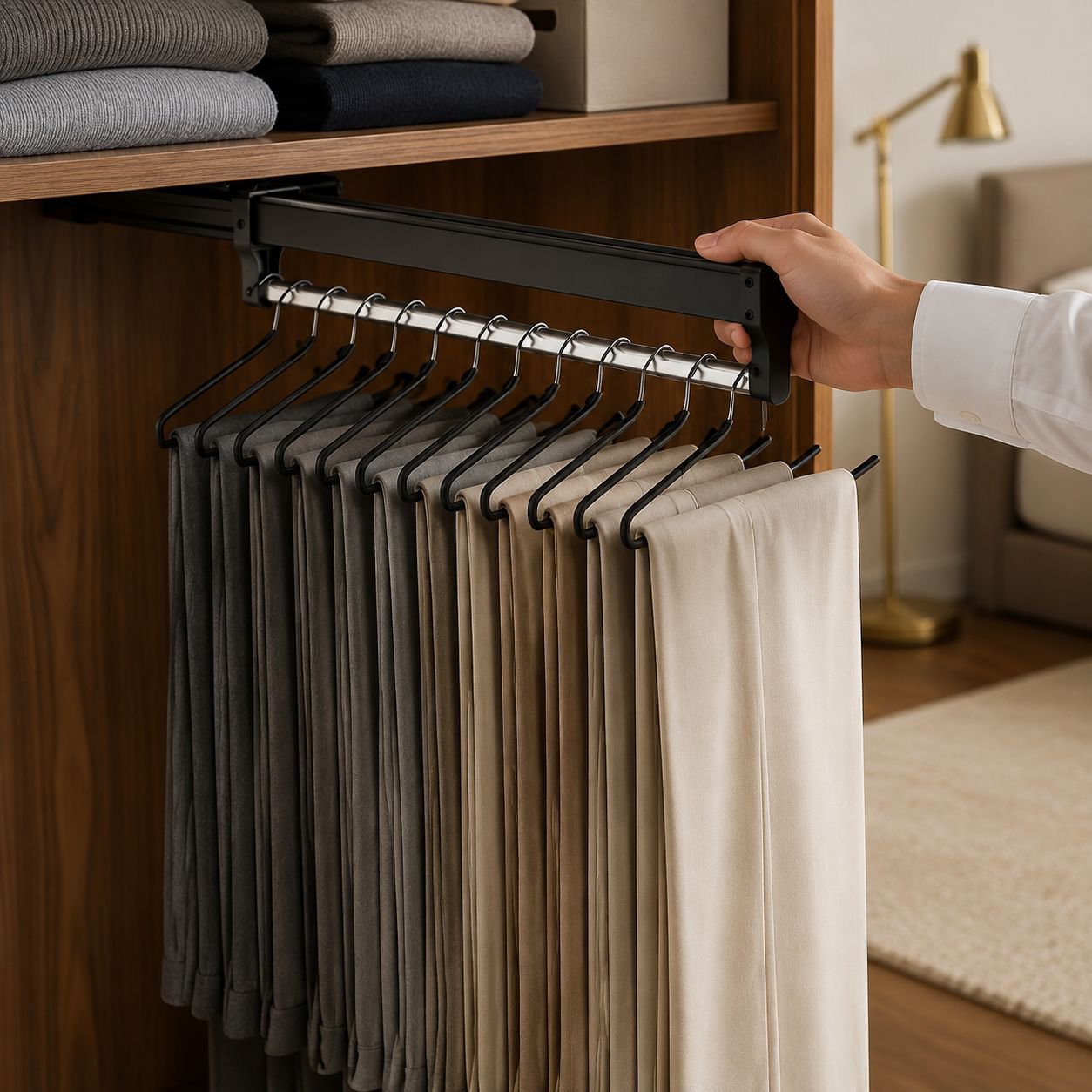 Home Closet Top Mount Retractable Multifunctional Organizer