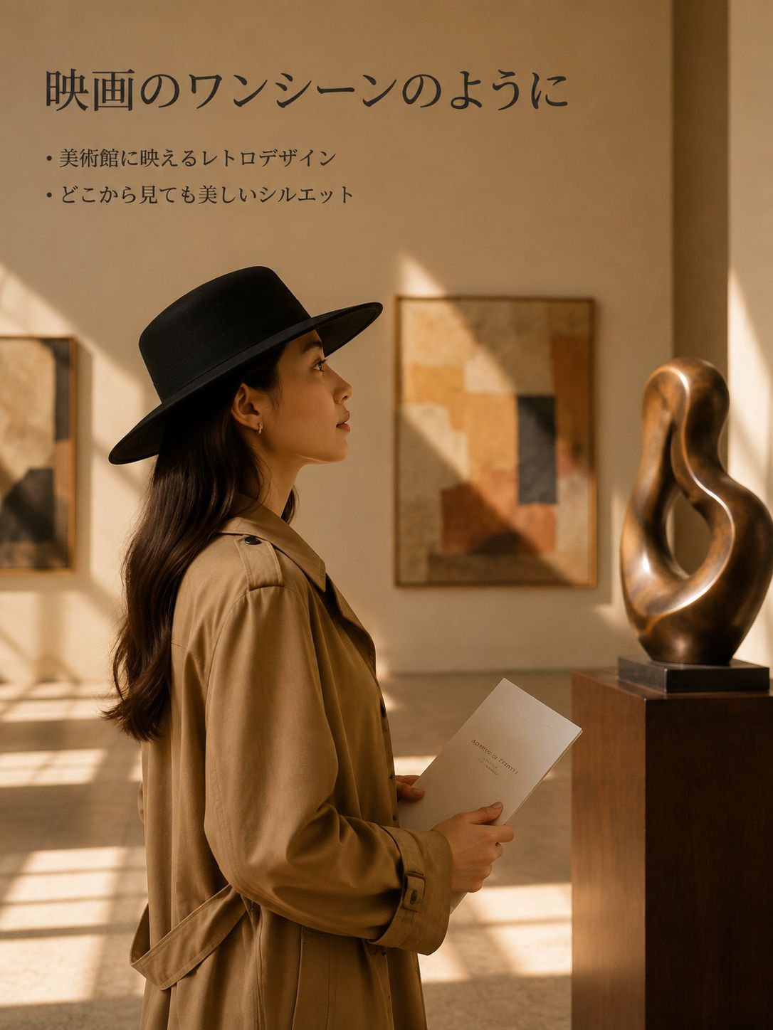 レトロな黒のつば広帽子／シルクハット