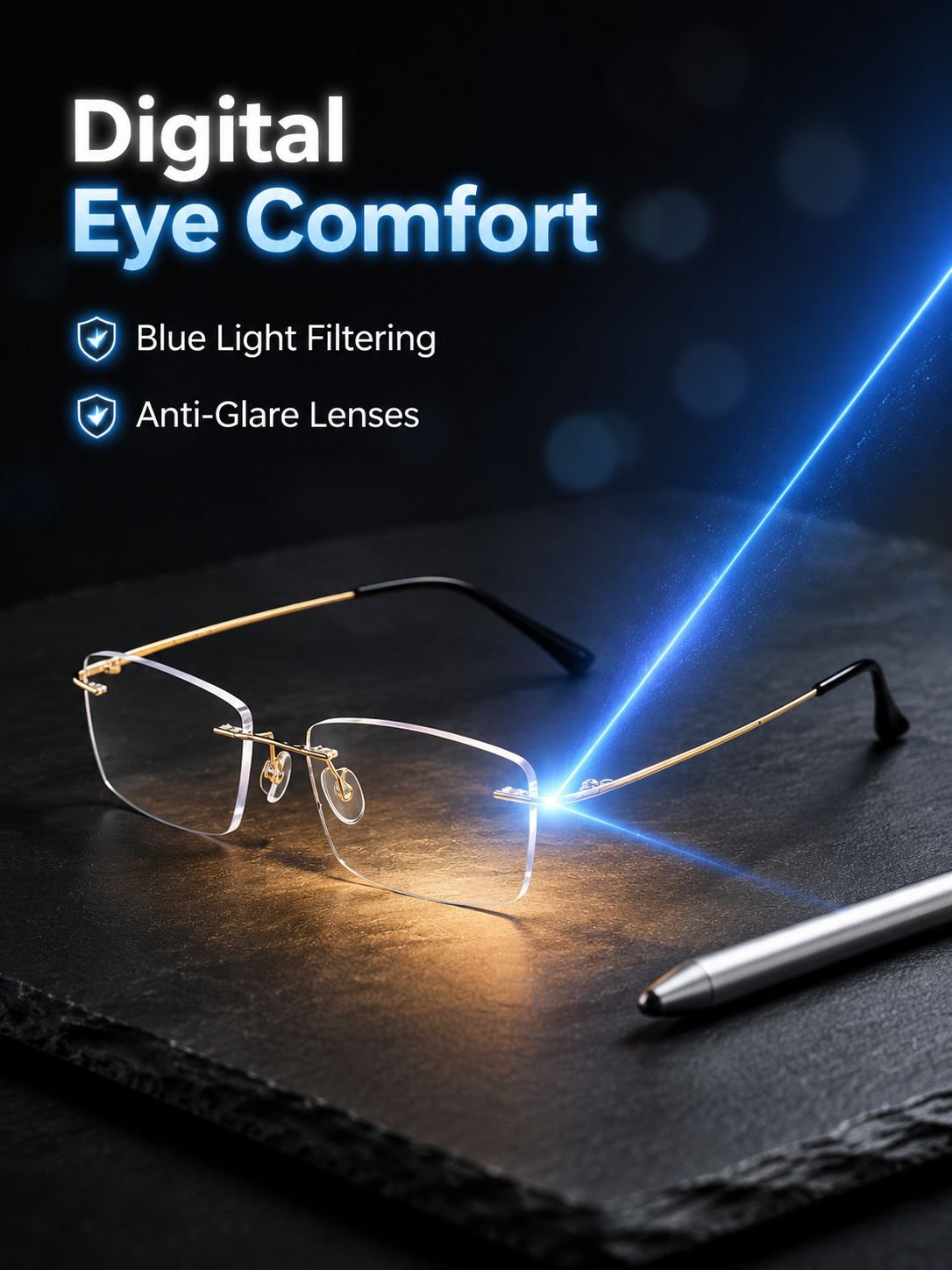 Comfortable Frameless High-Precision Blue Light Reading Glasses