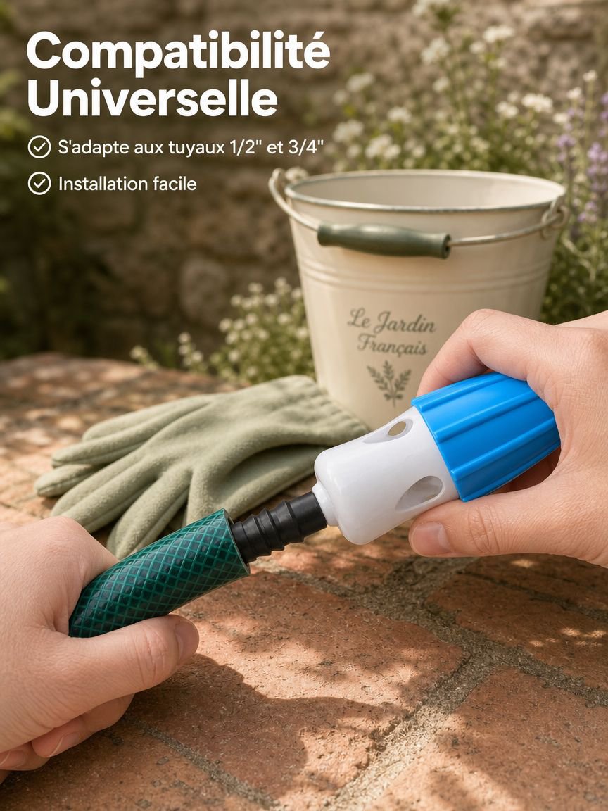 Pistolet d'arrosage multifonction réglable pour jardinage