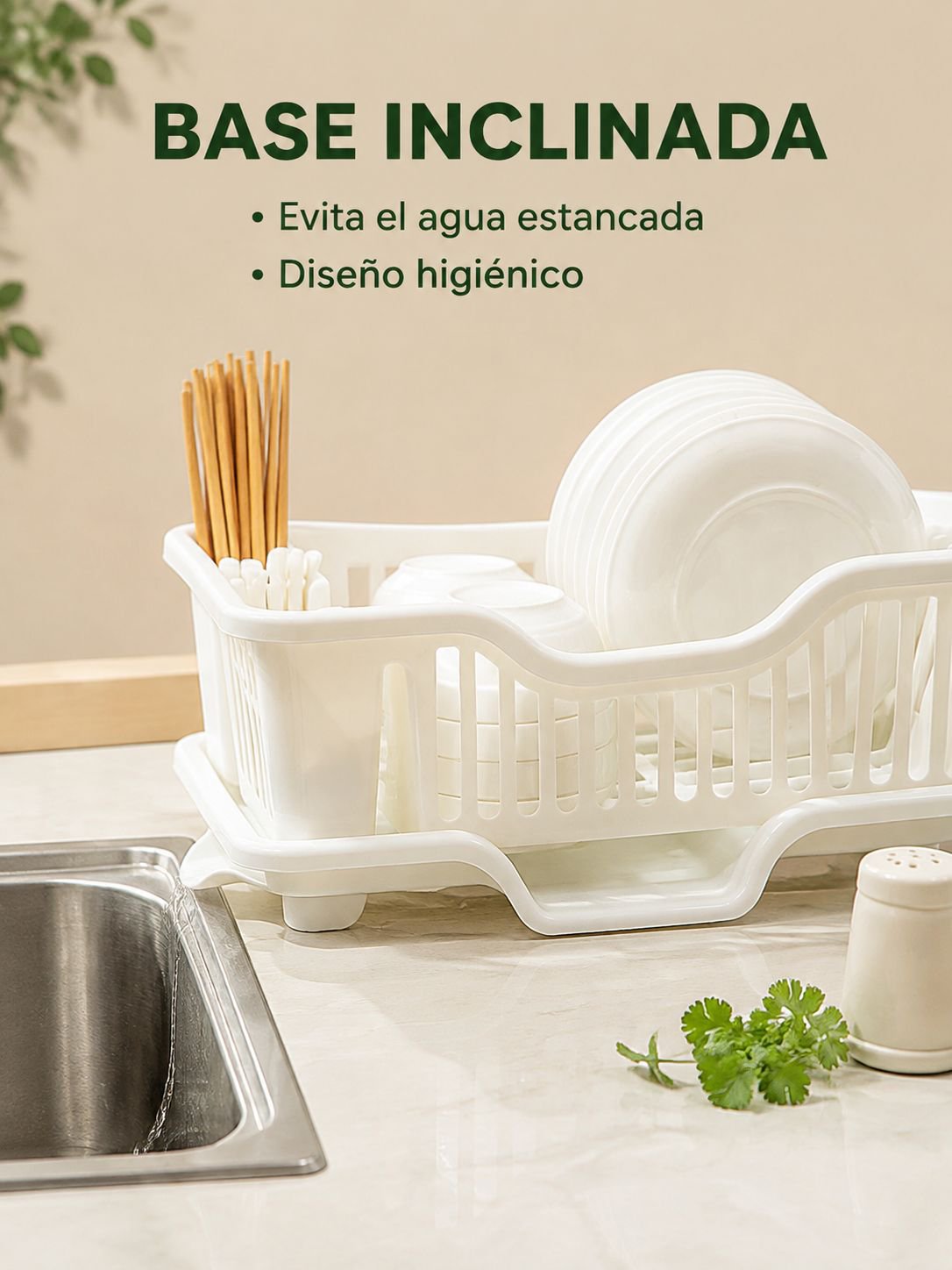 Escurridor de platos multifuncional para cocina