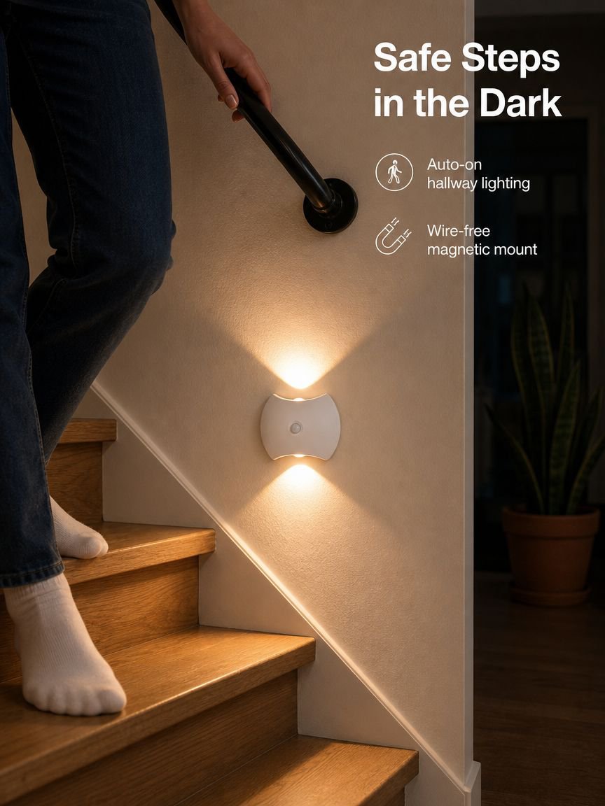 Charging magnetic wall light LED bedroom bedside lamp USB hole free
