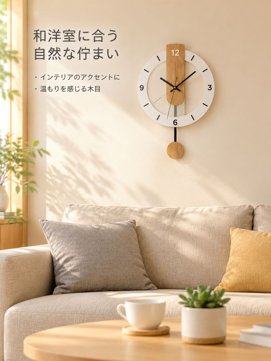 北欧風リビングルーム掛け時計