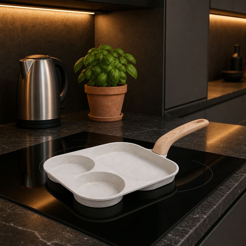 Large frying pan for frying steak, omelette and hamburger, non-stick pan, universal breakfast pan