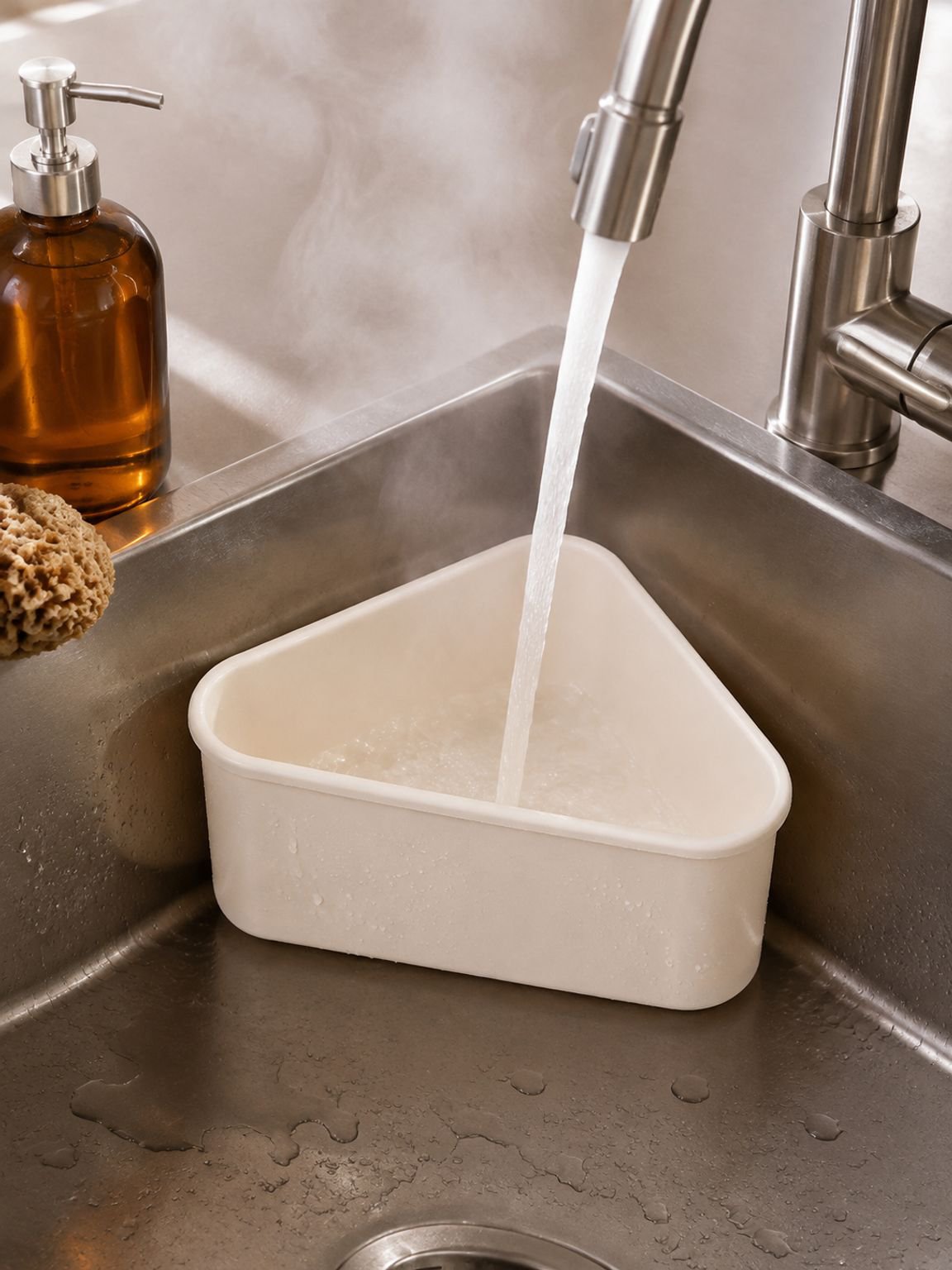 Drainable sink basket for filtering food particles