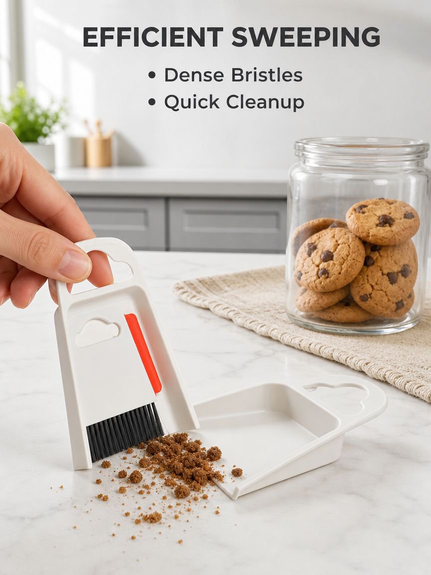Mini Broom and Dustpan Set Household Desktop Cleaning Kit