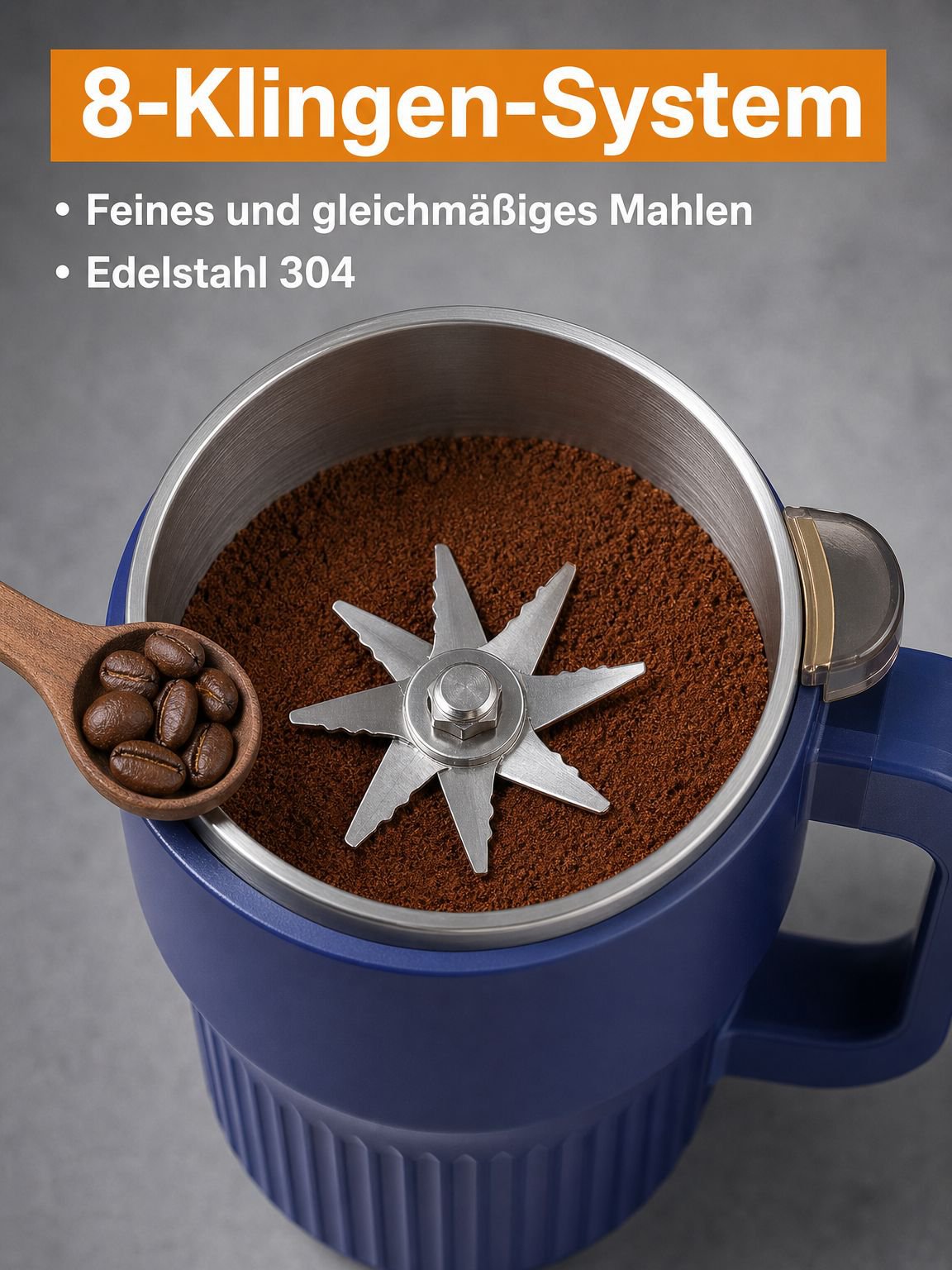 Multifunktionaler Hochleistungs-Mahlwerk mit 8-Klingen-Kopf