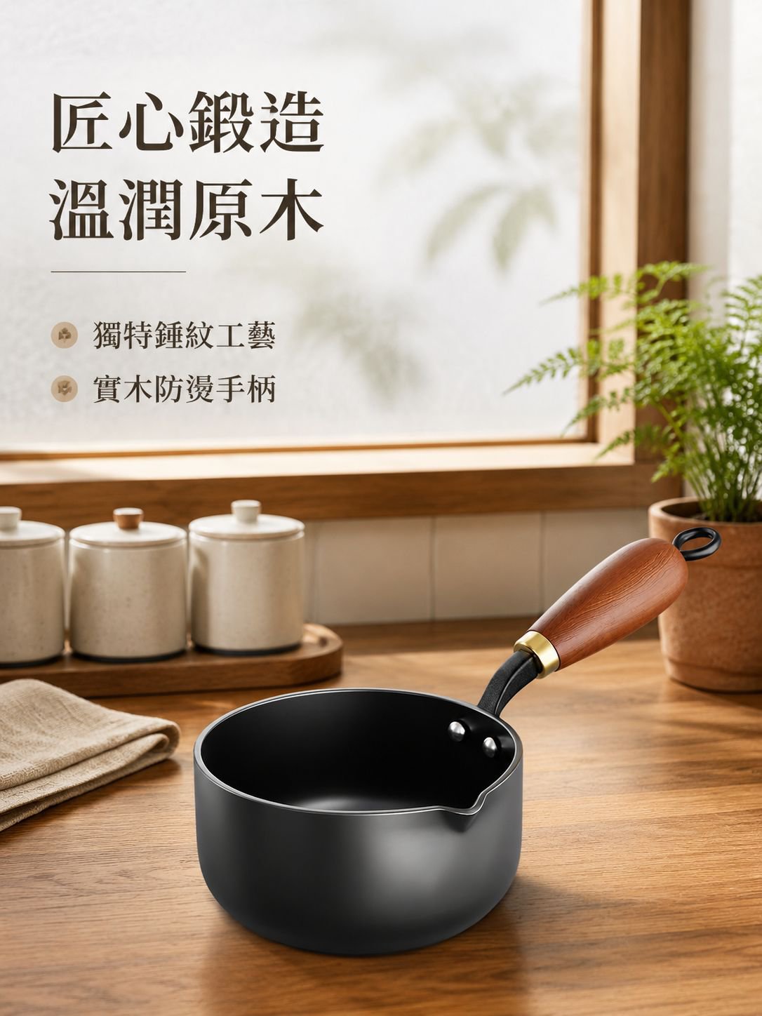 手工鍛造無塗層潑油小鍋