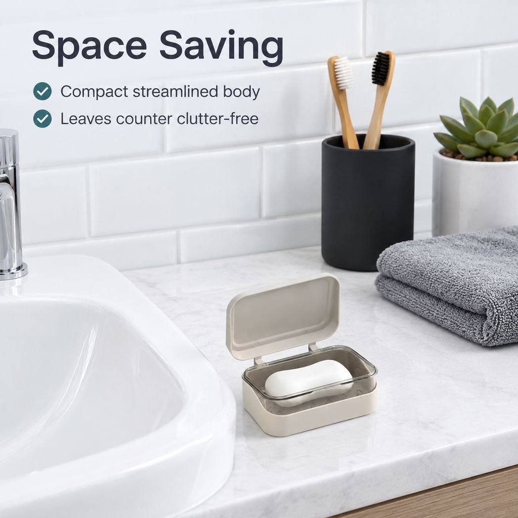 Easy-to-clean and mess-free flip soap holder